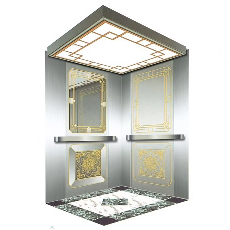 VTSP134 乗客用エレベーターキャビン、エネルギー効率の高い LED 天井、ステンレス鋼構造 ISO9001 認定 1 年保証